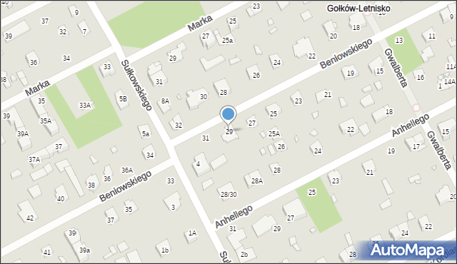 Piaseczno, Beniowskiego Maurycego, 29, mapa Piaseczno