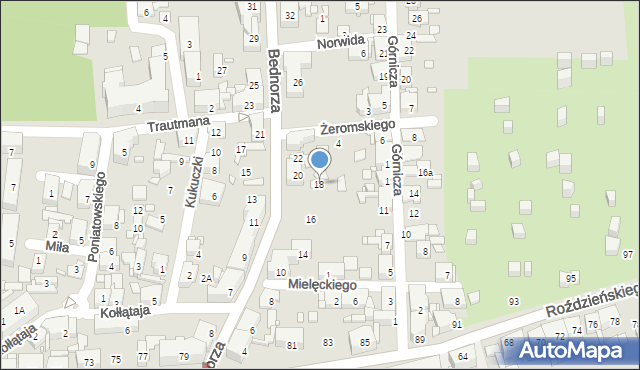 Piekary Śląskie, Bednorza Herberta, bp., 18, mapa Piekary Śląskie