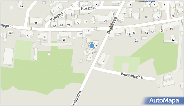 Piekary Śląskie, Bednorza Herberta, bp., 3, mapa Piekary Śląskie