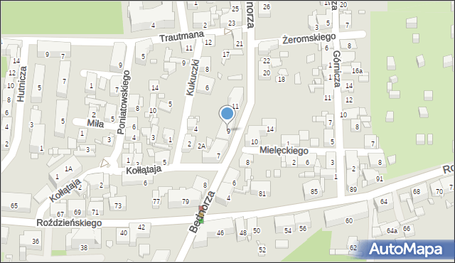 Piekary Śląskie, Bednorza Herberta, bp., 9, mapa Piekary Śląskie