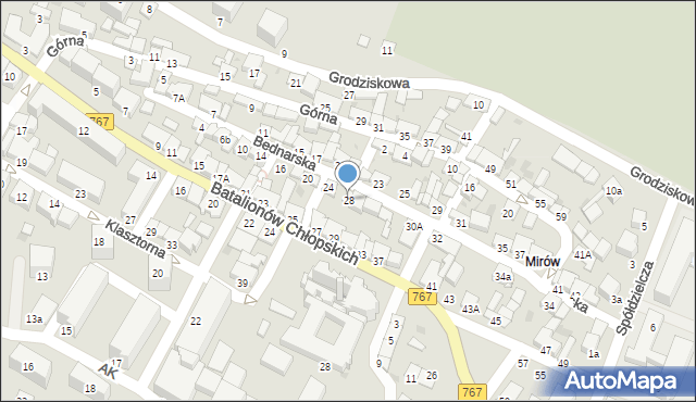 Pińczów, Bednarska, 28, mapa Pińczów