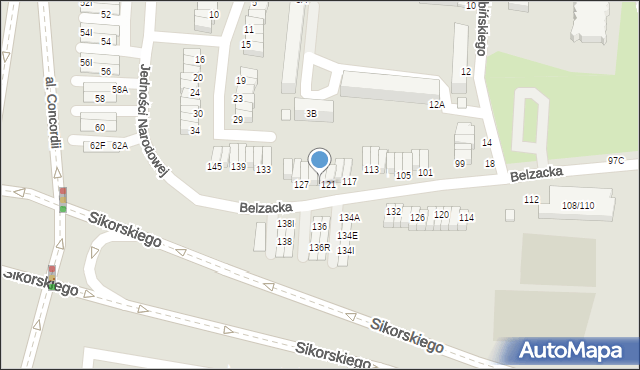 Piotrków Trybunalski, Belzacka, 123, mapa Piotrków Trybunalski