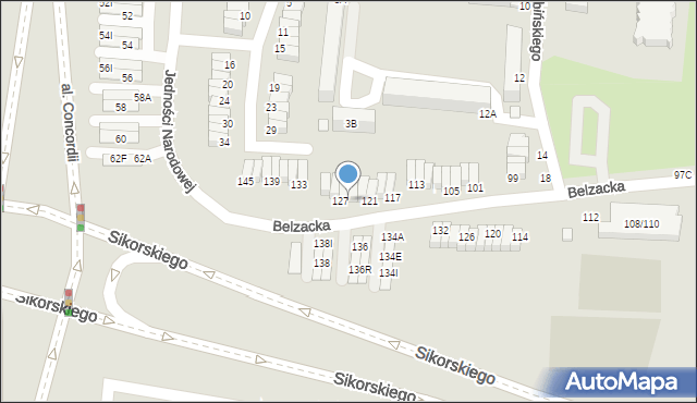 Piotrków Trybunalski, Belzacka, 125, mapa Piotrków Trybunalski
