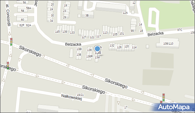 Piotrków Trybunalski, Belzacka, 134H, mapa Piotrków Trybunalski