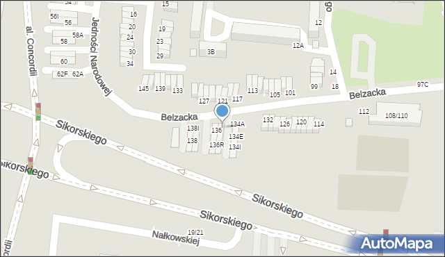 Piotrków Trybunalski, Belzacka, 136B, mapa Piotrków Trybunalski