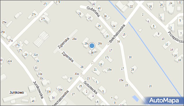 Poznań, Bełchatowska, 26, mapa Poznania