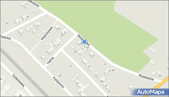 Poznań, Beskidzka, 17a, mapa Poznania