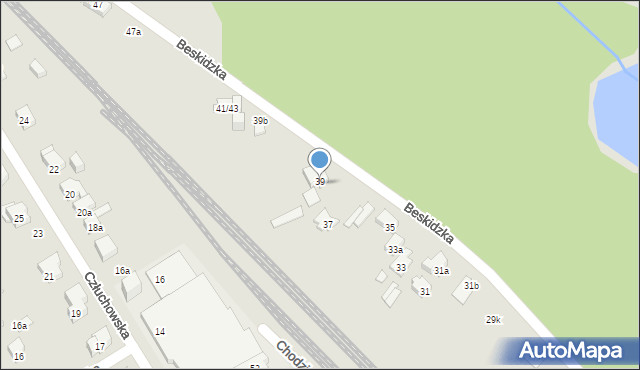 Poznań, Beskidzka, 39, mapa Poznania