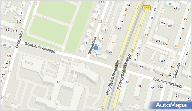 Poznań, Bednarska, 2, mapa Poznania