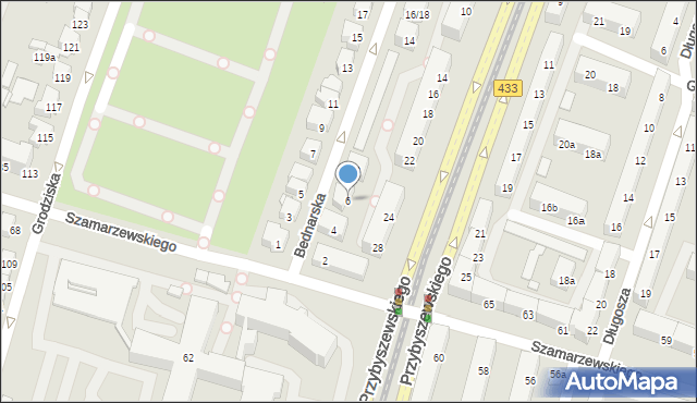 Poznań, Bednarska, 6, mapa Poznania