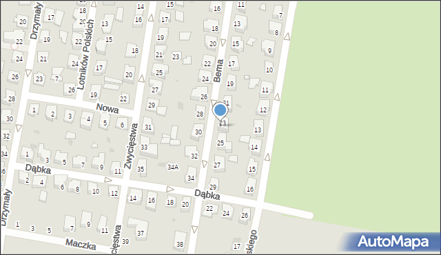 Pruszcz Gdański, Bema Józefa, gen., 23a, mapa Pruszcz Gdański