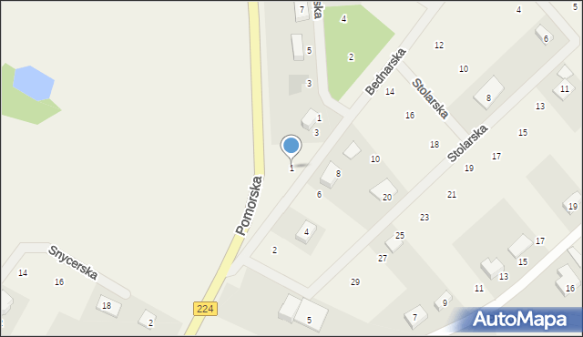 Przetoczyno, Bednarska, 1, mapa Przetoczyno