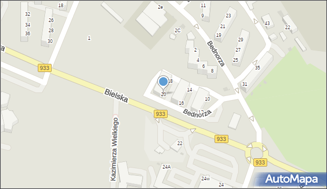 Pszczyna, Bednorza Herberta, ks. bp., 20, mapa Pszczyny