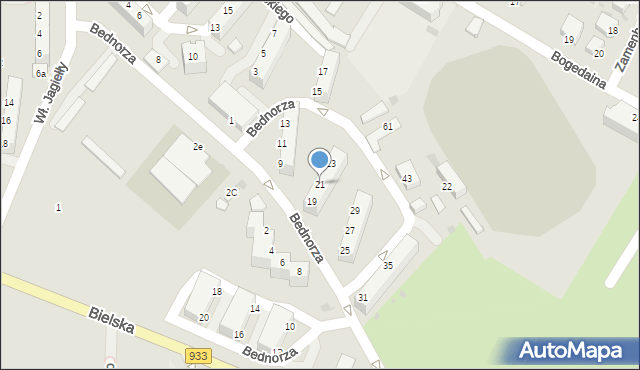Pszczyna, Bednorza Herberta, ks. bp., 21, mapa Pszczyny