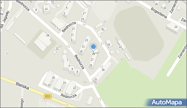 Pszczyna, Bednorza Herberta, ks. bp., 29, mapa Pszczyny