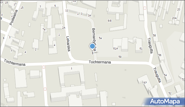 Radom, Bernardyńska, 6, mapa Radomia