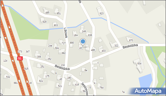 Rybarzowice, Beskidzka, 32, mapa Rybarzowice