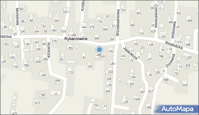 Rybarzowice, Beskidzka, 6, mapa Rybarzowice