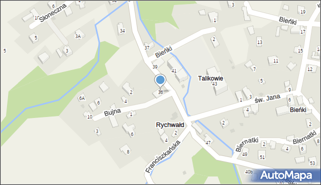 Rychwałd, Beskidzka, 36, mapa Rychwałd