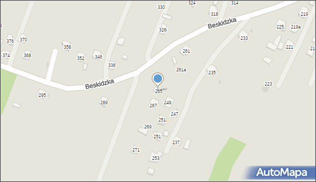 Rzeszów, Beskidzka, 265, mapa Rzeszów