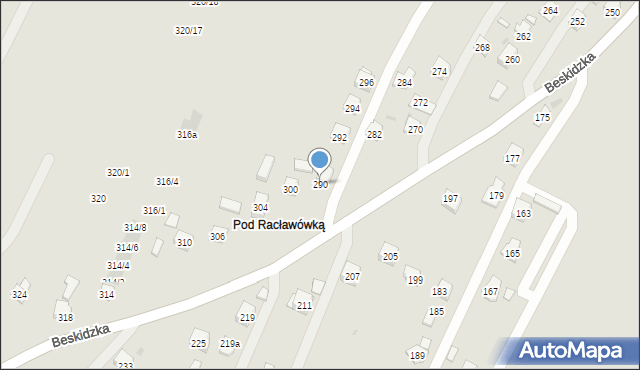 Rzeszów, Beskidzka, 290, mapa Rzeszów