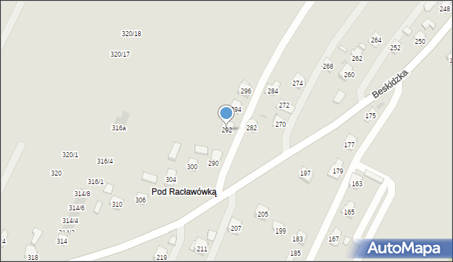 Rzeszów, Beskidzka, 292, mapa Rzeszów