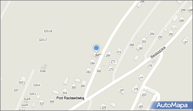 Rzeszów, Beskidzka, 296, mapa Rzeszów