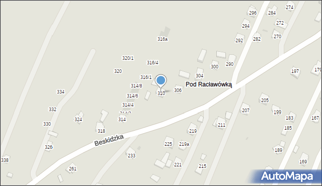 Rzeszów, Beskidzka, 310, mapa Rzeszów