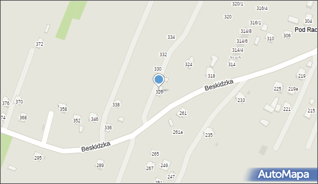 Rzeszów, Beskidzka, 326, mapa Rzeszów