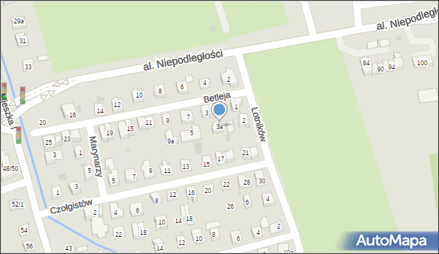 Rzeszów, Betleja Stanisława, kpt., 3a, mapa Rzeszów