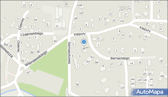 Rzeszów, Bernackiego Ludwika, 4A, mapa Rzeszów