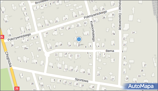 Sępólno Krajeńskie, Bema Józefa, gen., 10, mapa Sępólno Krajeńskie
