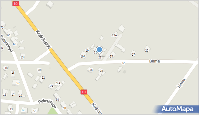 Sierpc, Bema Józefa, gen., 23, mapa Sierpc