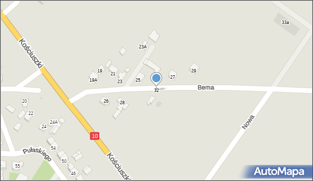 Sierpc, Bema Józefa, gen., 32, mapa Sierpc
