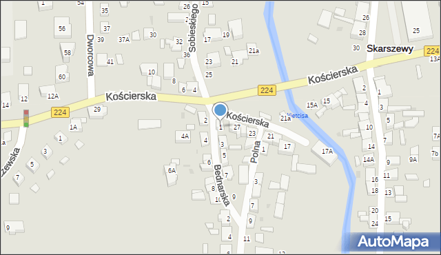 Skarszewy, Bednarska, 1, mapa Skarszewy