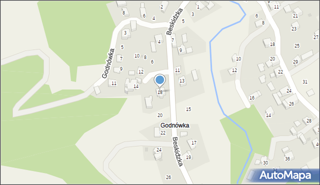 Skawinki, Beskidzka, 18, mapa Skawinki