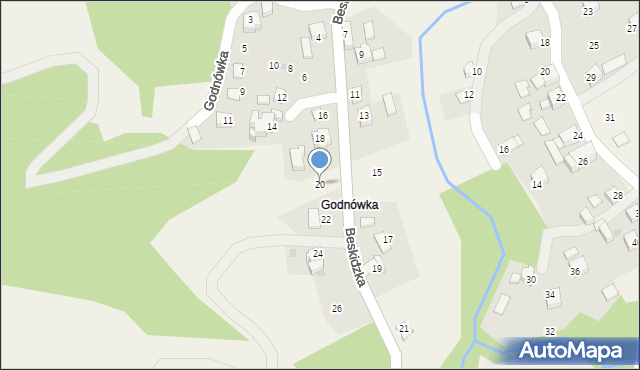 Skawinki, Beskidzka, 20, mapa Skawinki