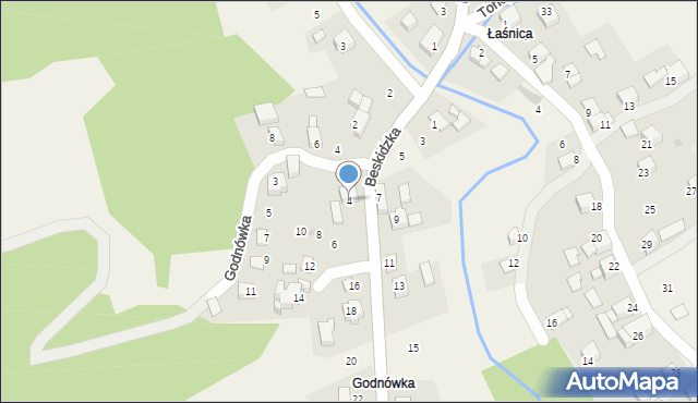 Skawinki, Beskidzka, 4, mapa Skawinki