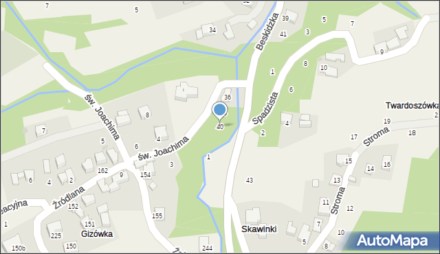 Skawinki, Beskidzka, 40, mapa Skawinki