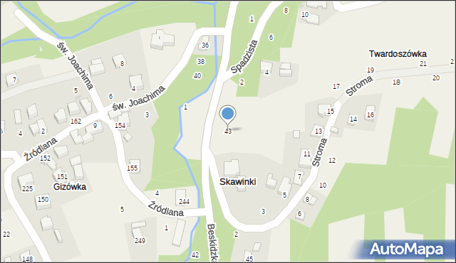 Skawinki, Beskidzka, 43, mapa Skawinki