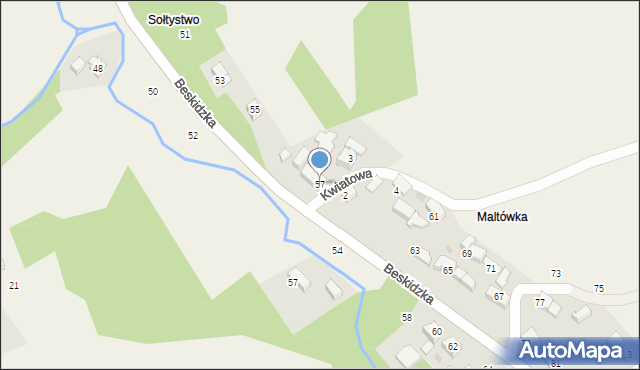 Skawinki, Beskidzka, 57, mapa Skawinki