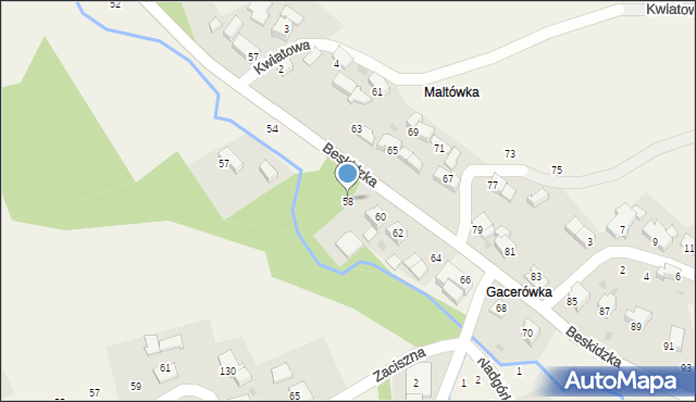 Skawinki, Beskidzka, 58, mapa Skawinki