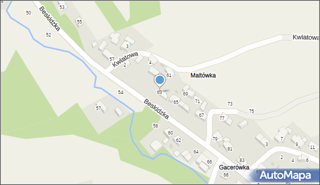 Skawinki, Beskidzka, 63, mapa Skawinki