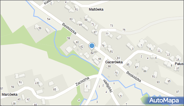 Skawinki, Beskidzka, 64, mapa Skawinki