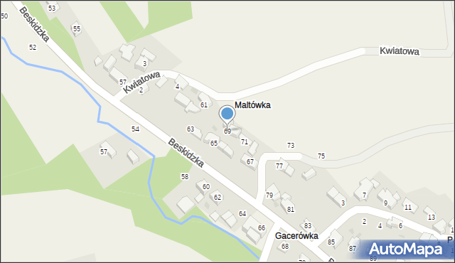 Skawinki, Beskidzka, 69, mapa Skawinki