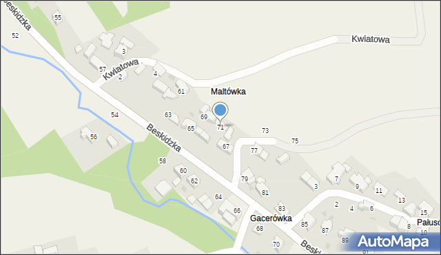 Skawinki, Beskidzka, 71, mapa Skawinki