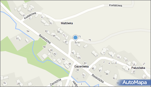 Skawinki, Beskidzka, 77, mapa Skawinki