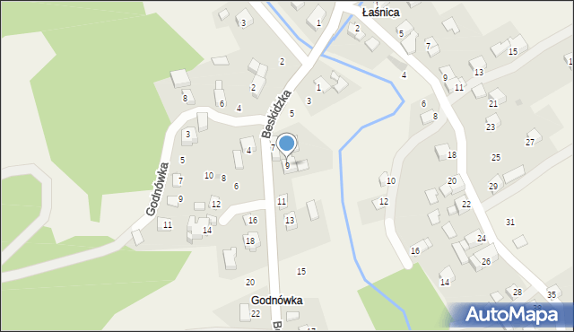 Skawinki, Beskidzka, 9, mapa Skawinki