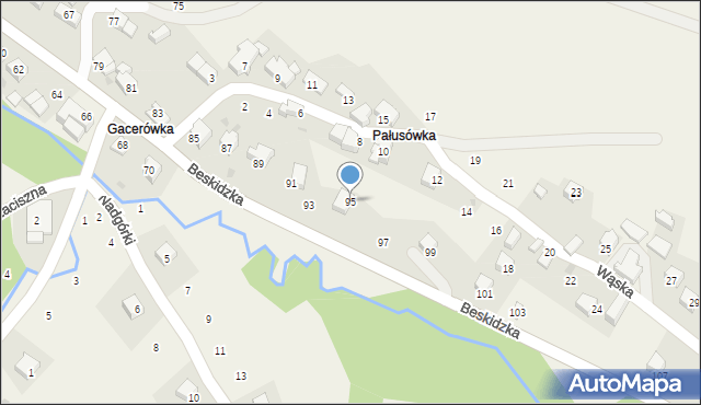 Skawinki, Beskidzka, 95, mapa Skawinki