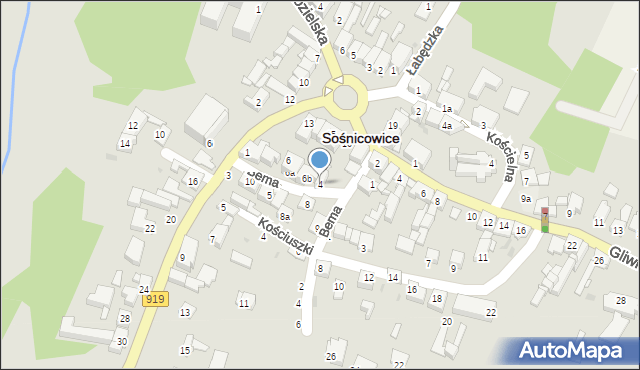 Sośnicowice, Bema Józefa, gen., 4, mapa Sośnicowice